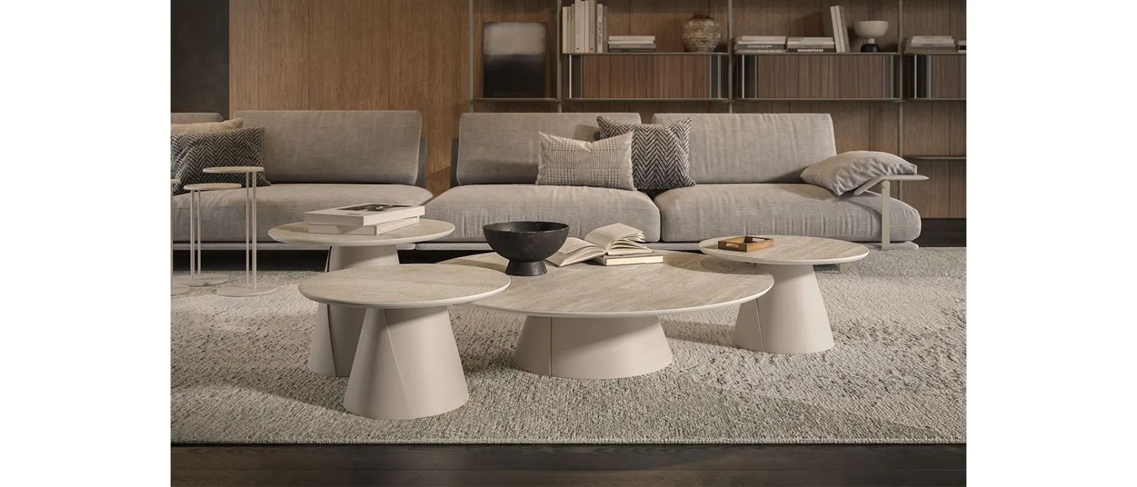 Tavolino con base in metallo e piano in ceramica Marmi Albert Keramik di Cattelan Italia