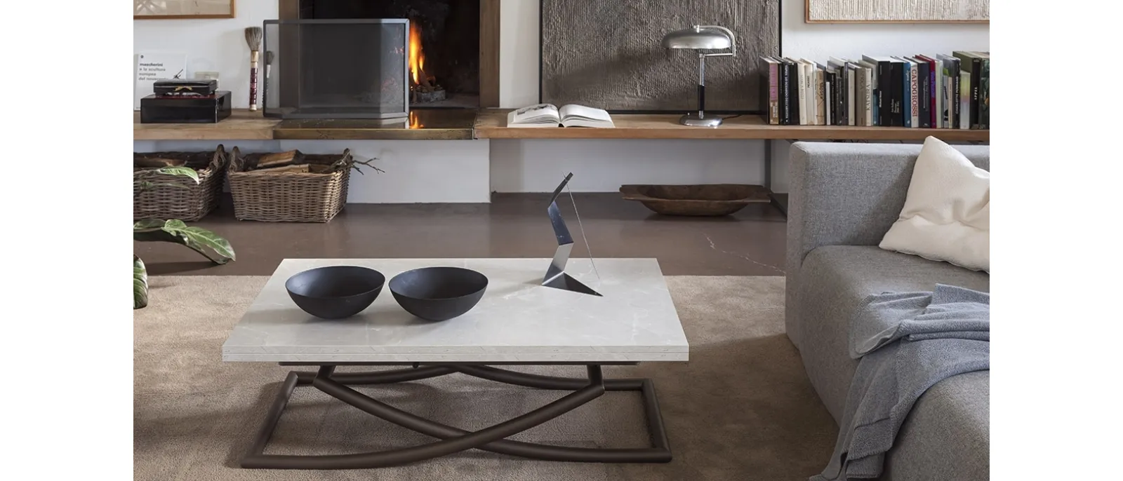 Tavolino Trasformabile Sakura con top in ceramica di Altacom