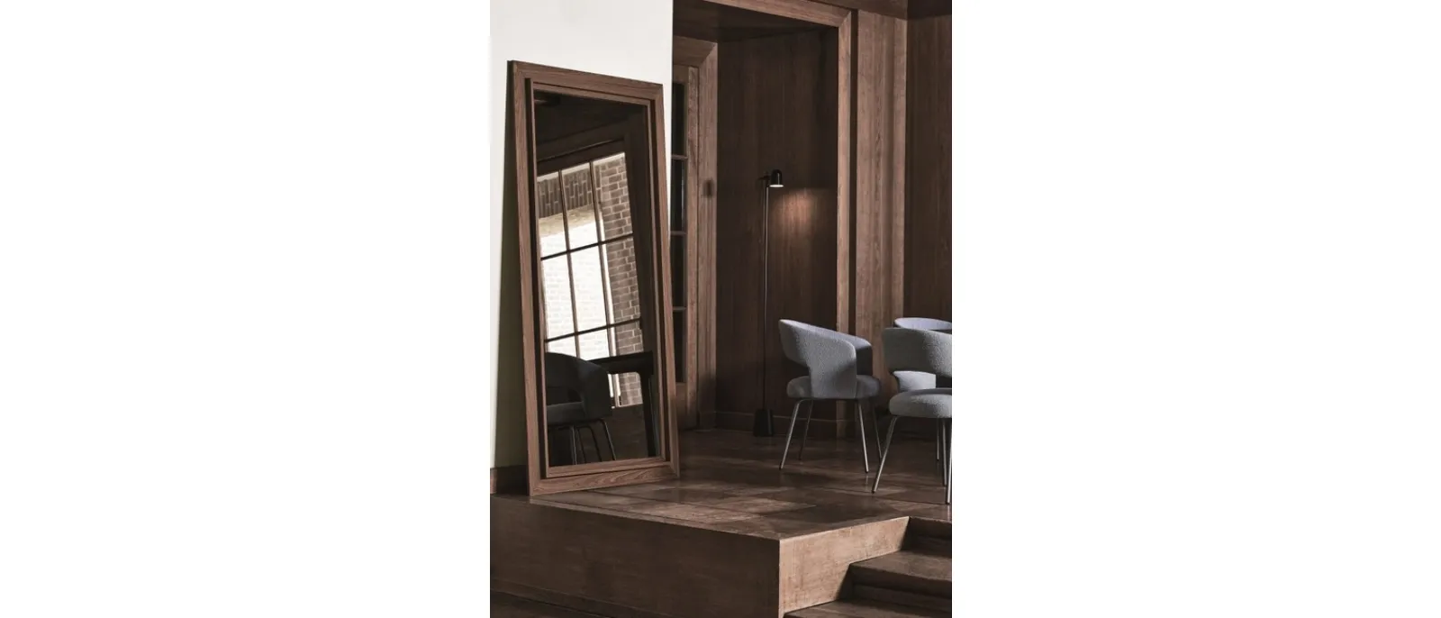 Specchio rettangolare con cornice in legno Bridge di Ditre Italia