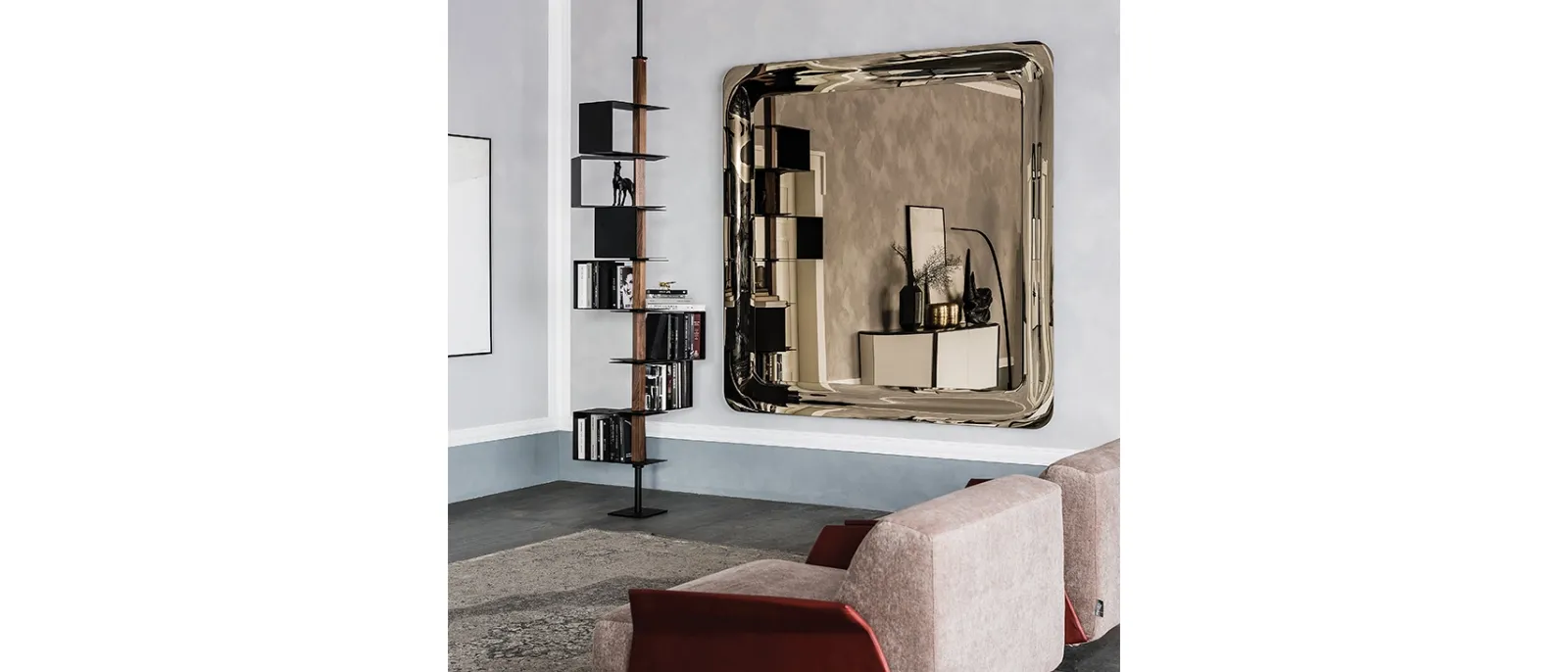 Specchio da parete in cristallo specchiato Glenn Magnum di Cattelan Italia