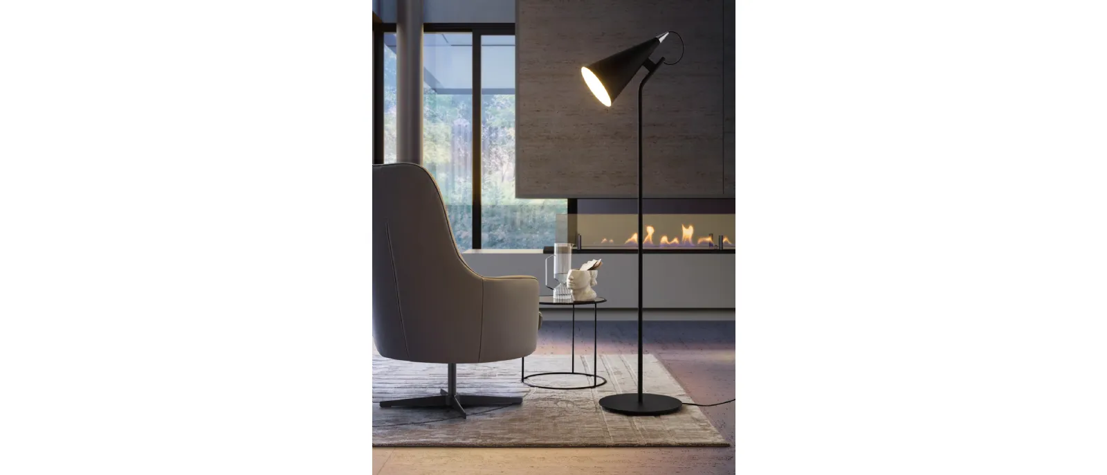 Lampada da terra in metallo laccato Beacon di Le Comfort