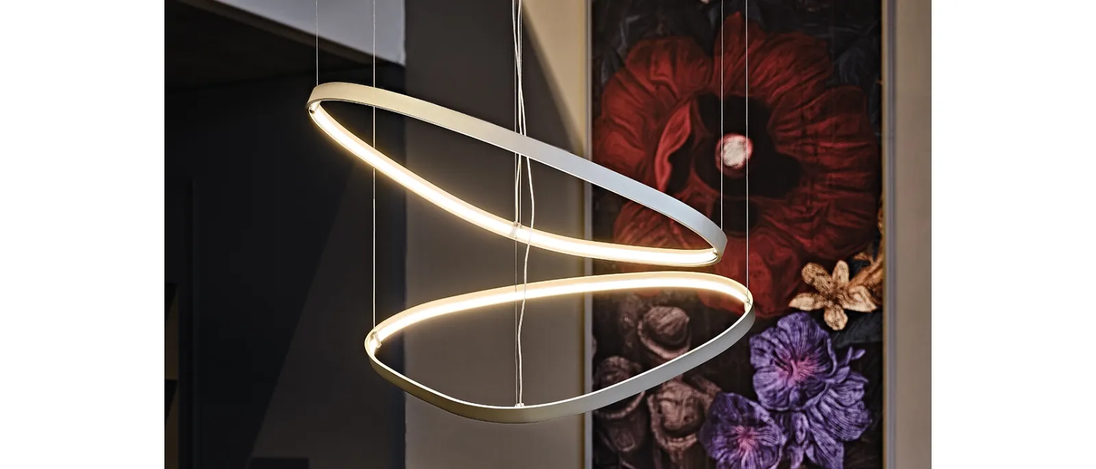 Lampada a sospensione Magellano in acciaio verniciato titanio di Cattelan Italia