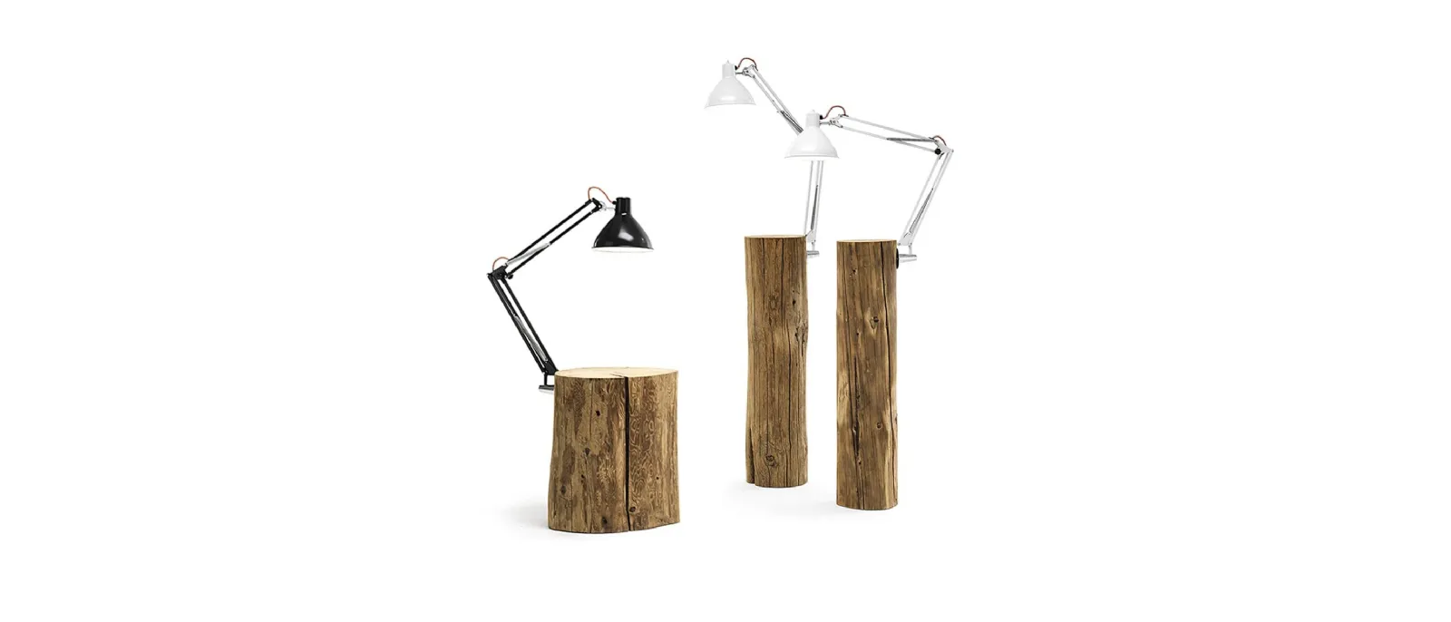Lampada tavolino in legno massello da terra Piantama di Mogg