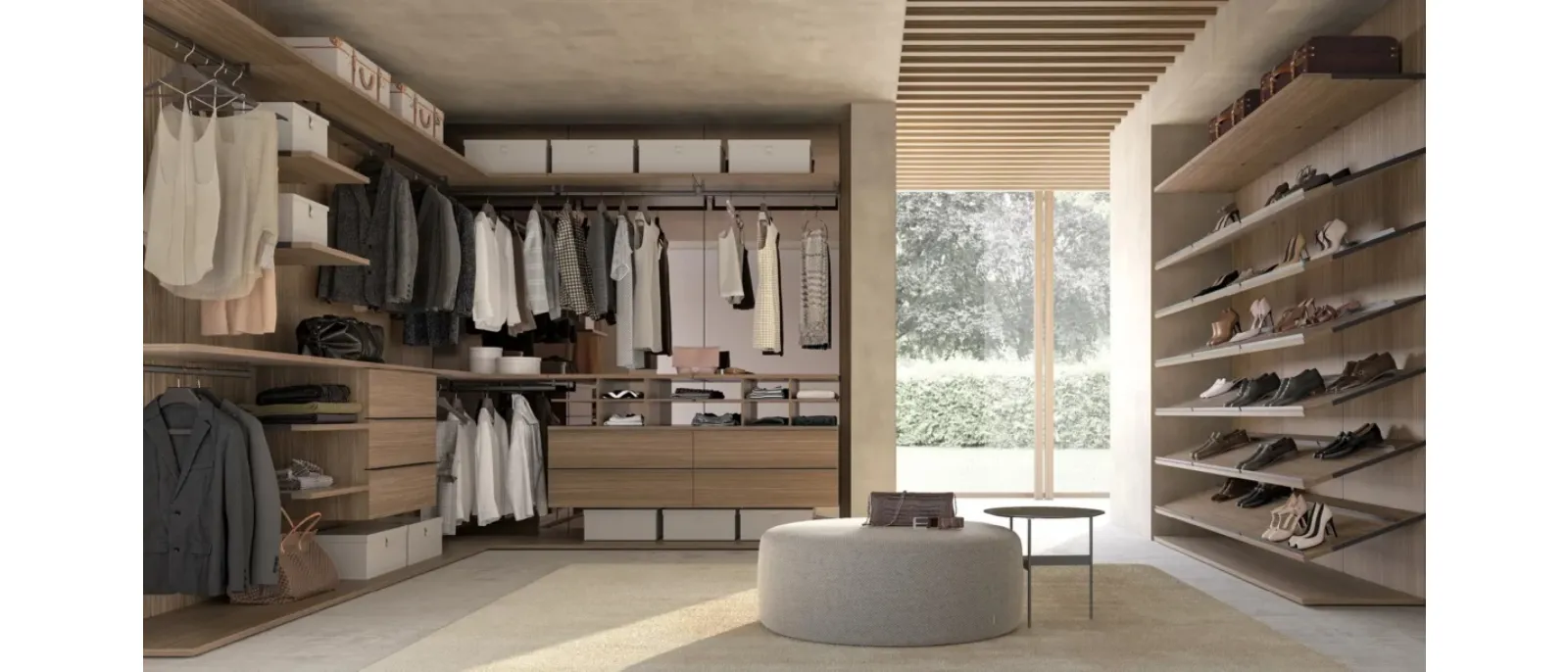 Cabina Armadio angolare Up&Down in melaminico Rovere Caramel di Adok