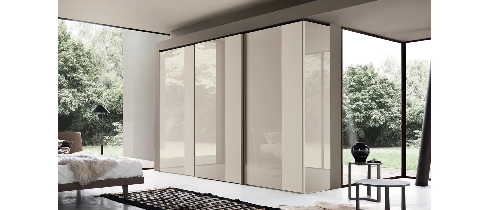 Armadio Sintesi con ante scorrevoli in Vetro di Sangiacomo