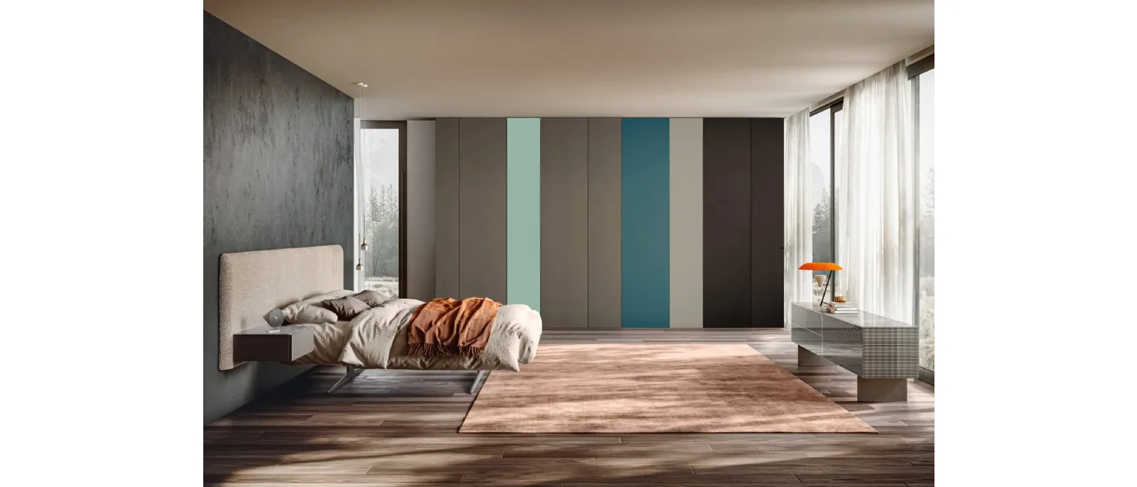 Armadio con ante battenti laccato vari colori Smart di Lago