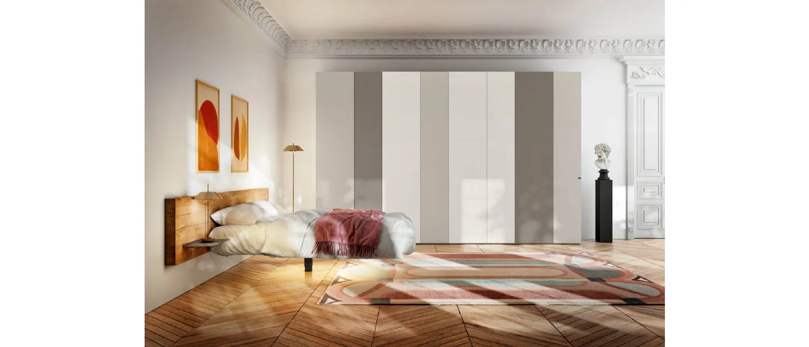 Armadio componibile con ante battenti laccato vari colori Smart di Lago