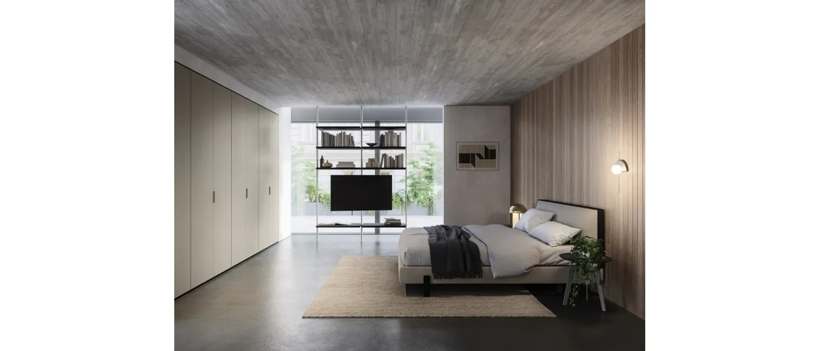 Armadio Trail con anta cannettata di Sangiacomo