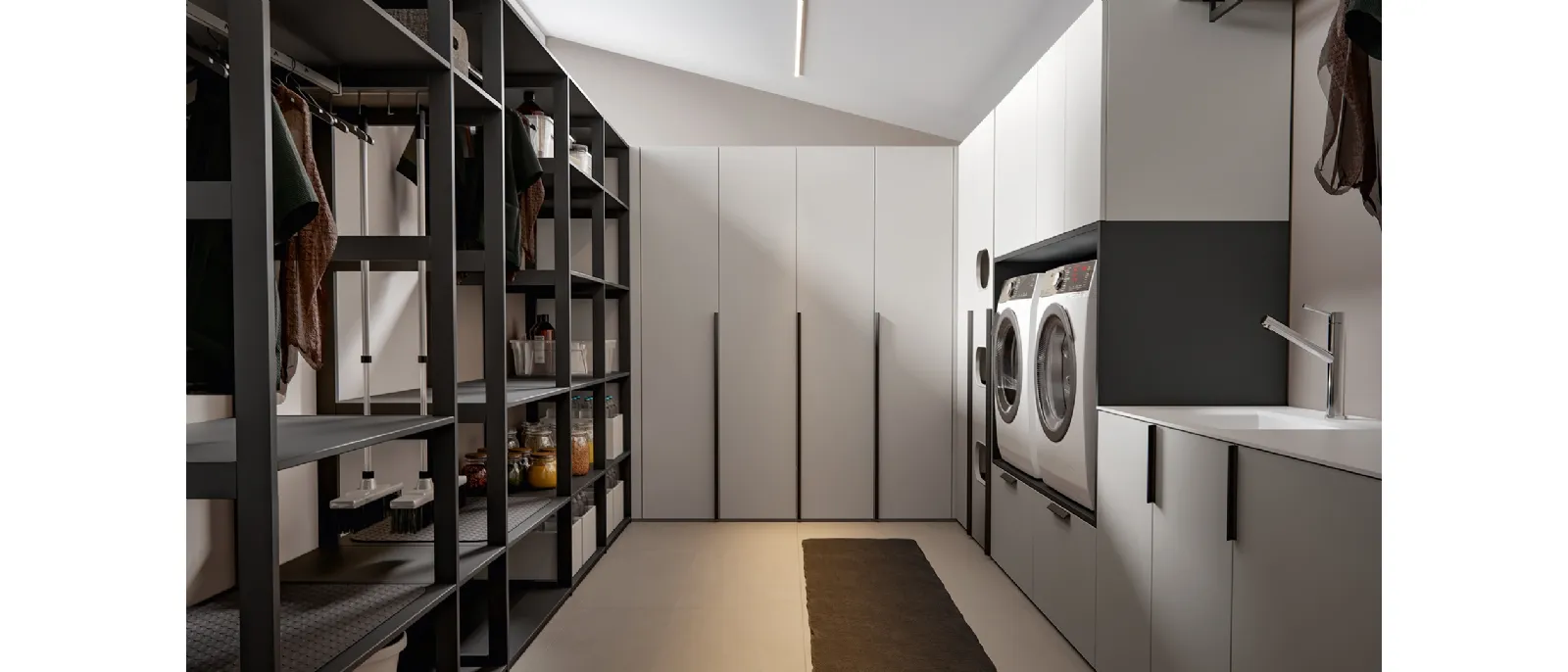 Mobile da Bagno per lavanderia Minerva 02 in nobilitato Canapa di Edoné