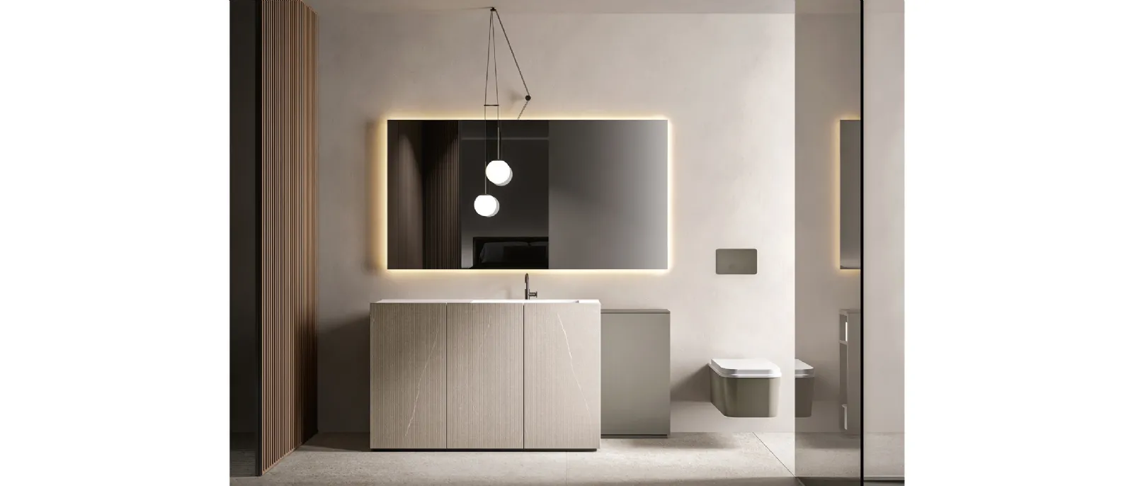 Mobile da Bagno a terra Hexis 2334 in nobilitato Rigato Bretagna di Edoné