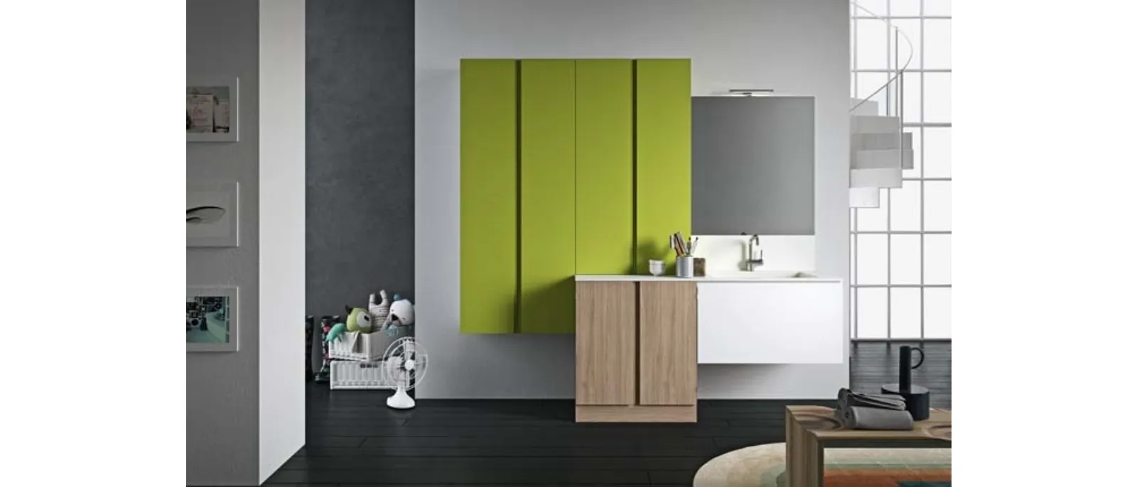 Mobile da lavanderia in laccato e melaminico Idrobox 07 di Birex