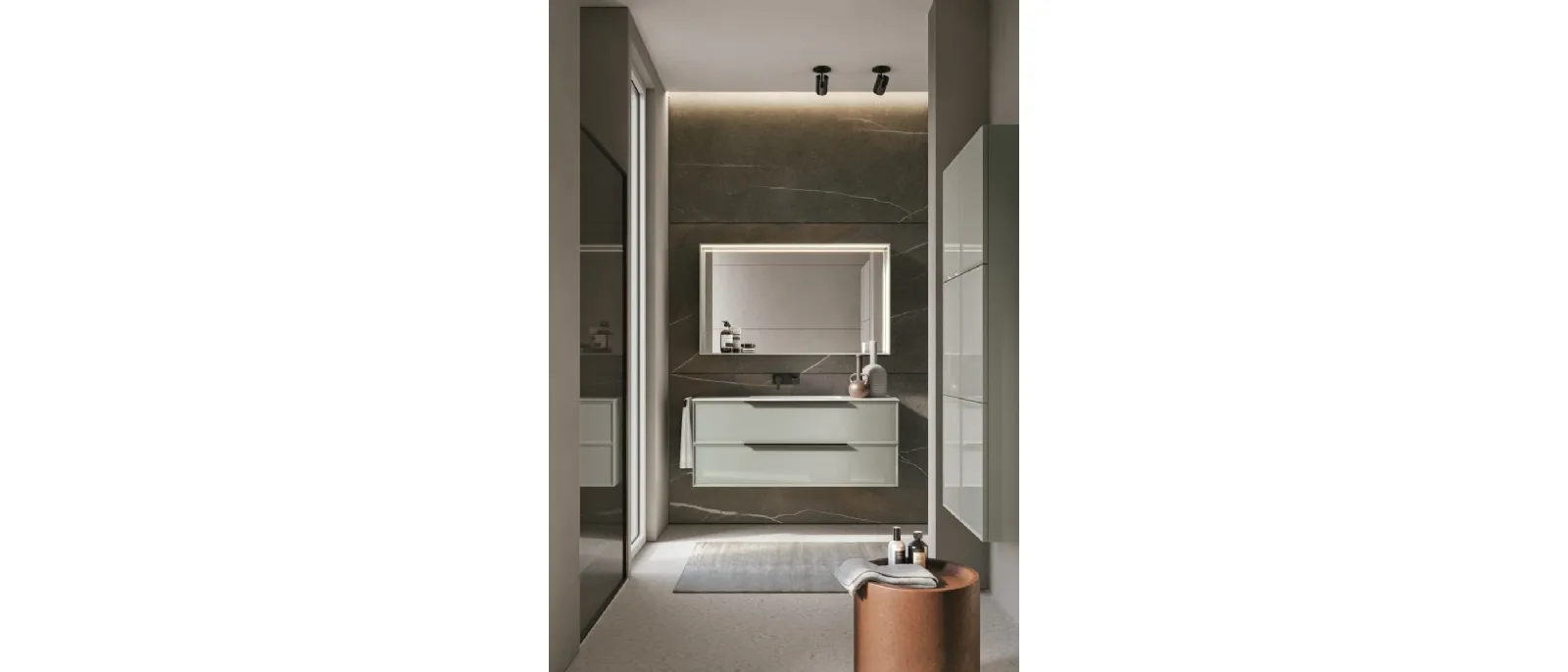 Mobile da Bagno sospeso laccato lucido Panorama 07 di RCR