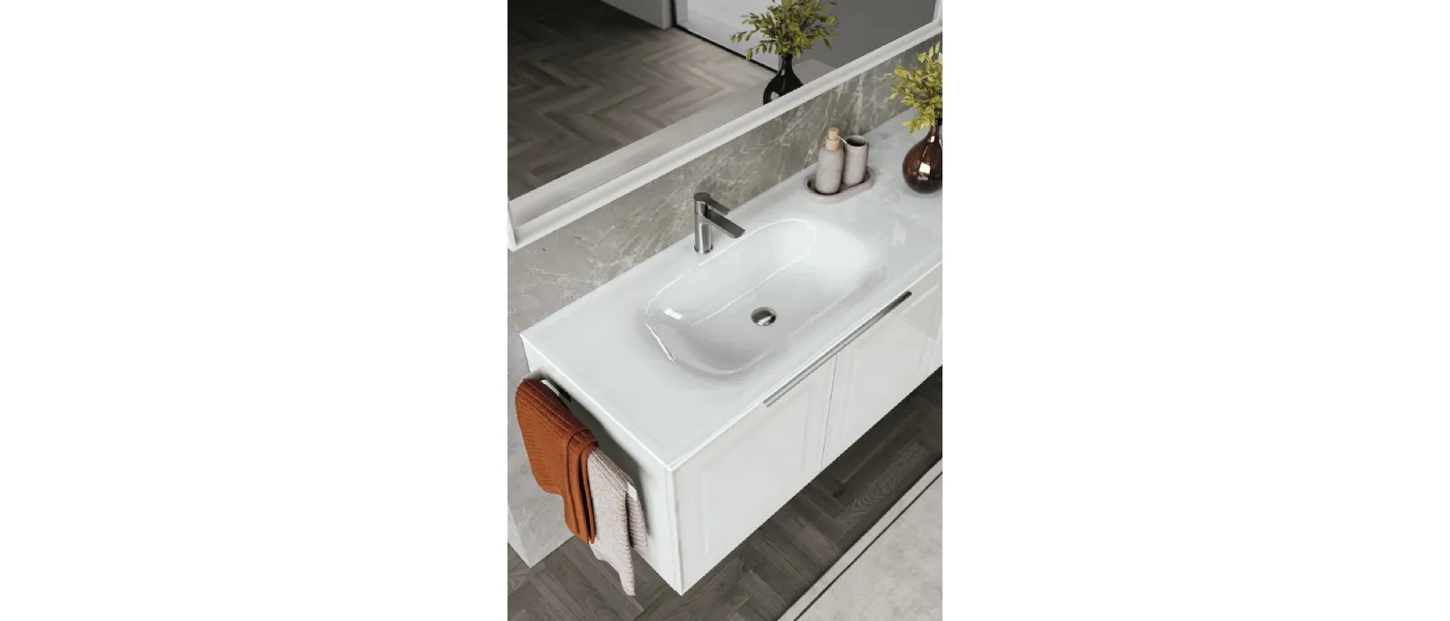 Mobile da Bagno sospeso laccato lucido Panorama 14 di RCR