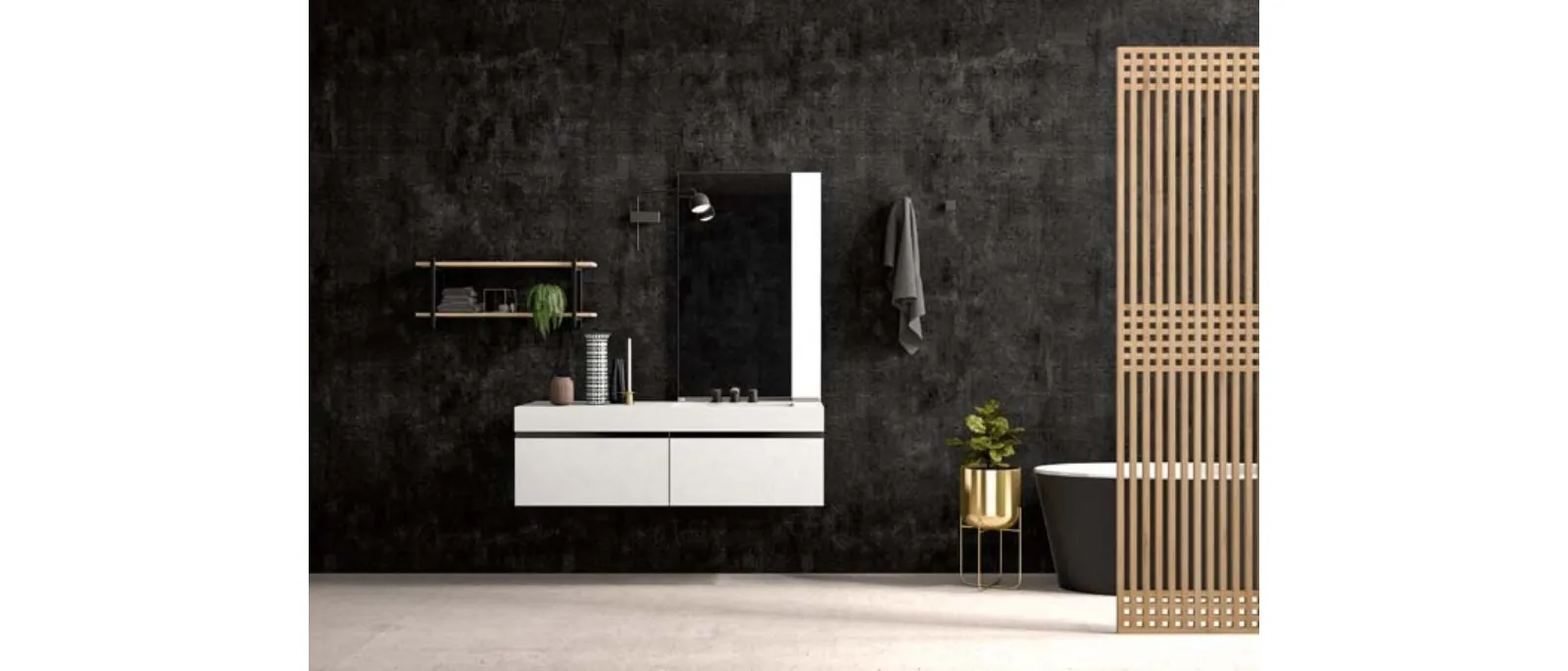 Mobile da Bagno sospeso in melaminico Sidero 04 di Birex