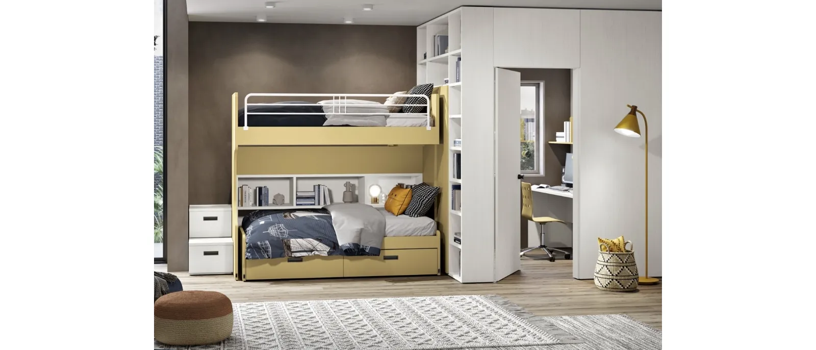 Cameretta 105 con doppio letto scorrevole di Ferrimobili