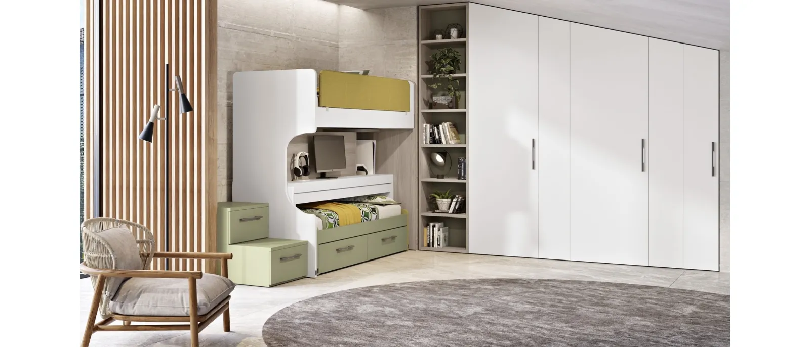 Cameretta 137 con letto scorrevole di Ferrimobili