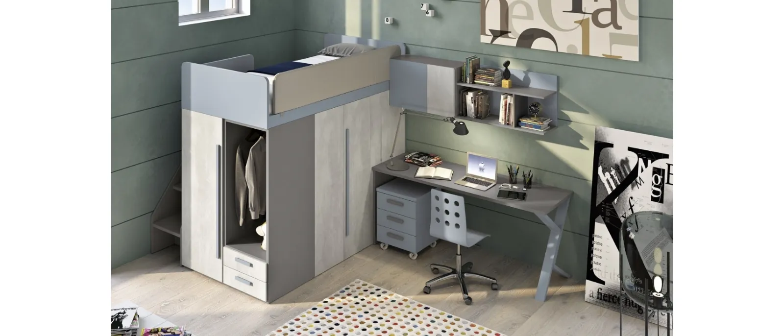 Cameretta 140 a soppalco di Ferrimobili