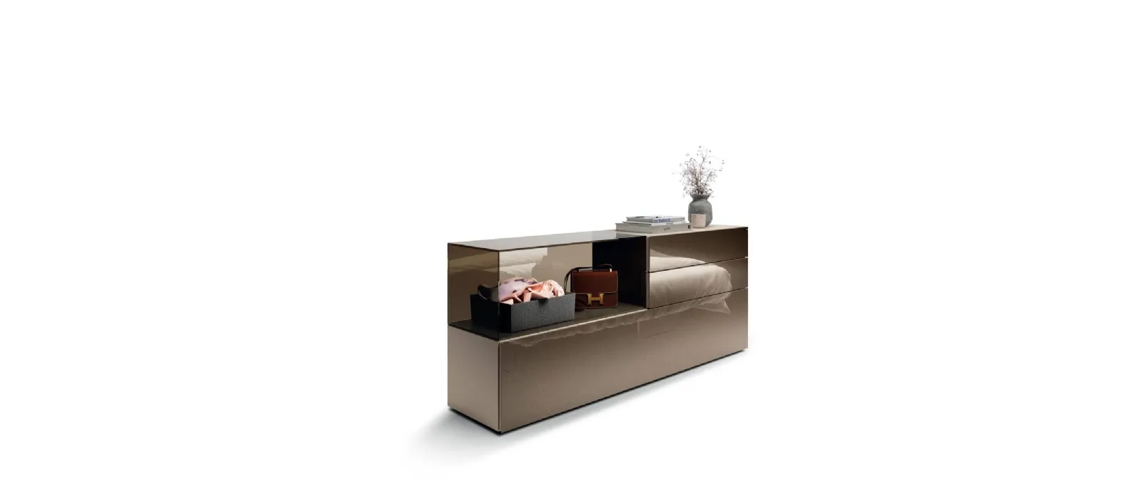 Comò in vetro 36e8 Glass 2137 di Lago