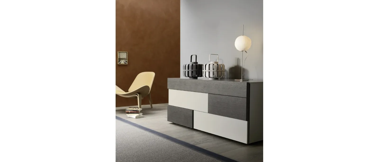 Comò Insieme in laccato e legno di Sangiacomo