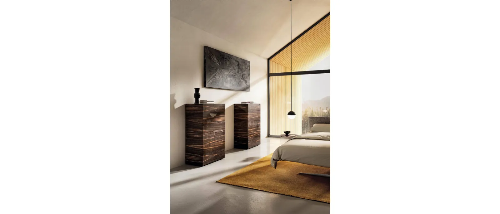 Cassettiera Materia 1066 in vetro effetto legno di Lago