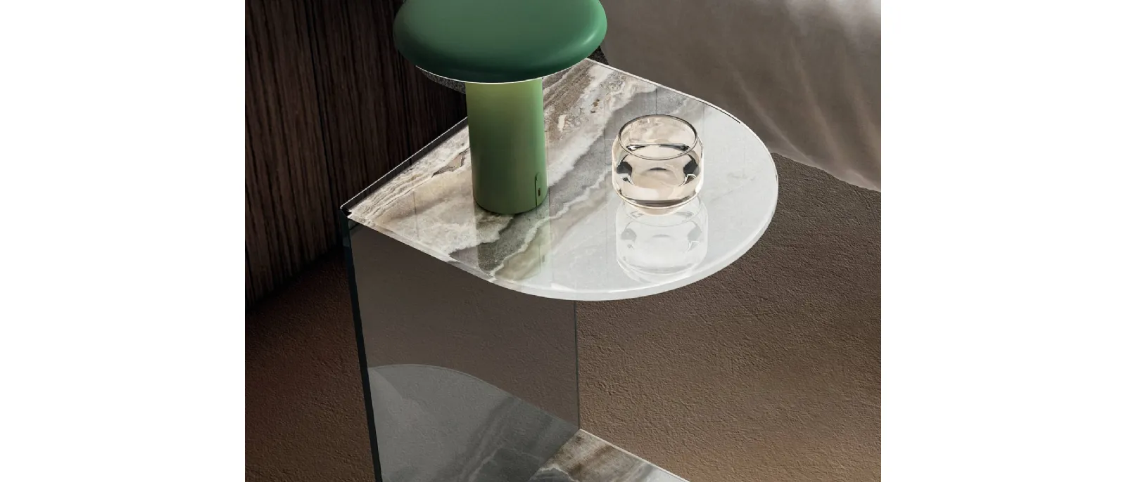Comodino in vetro Tell di Lago