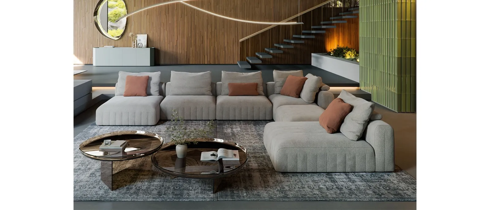 Divano con penisola Gibson di Cattelan Italia