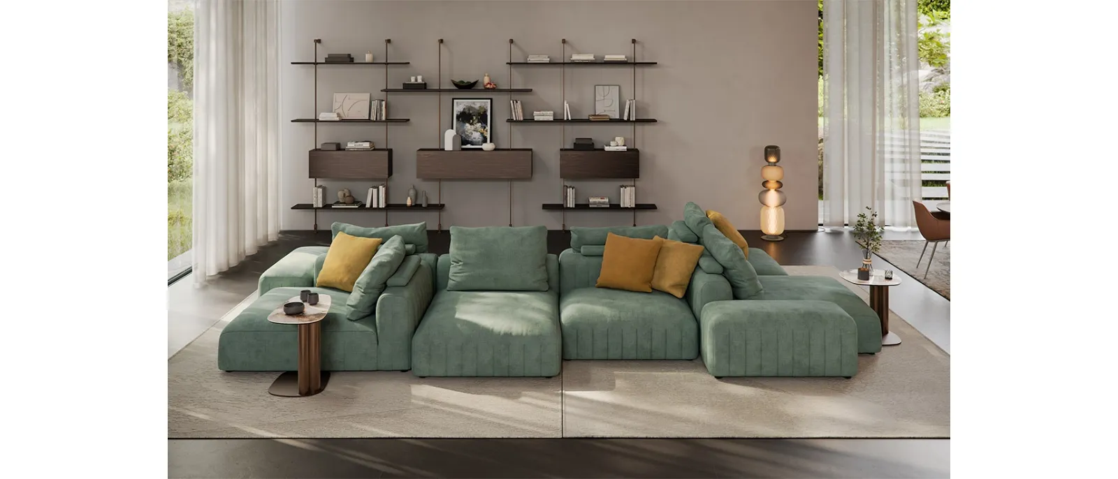 Divano con penisola Gibson di Cattelan Italia