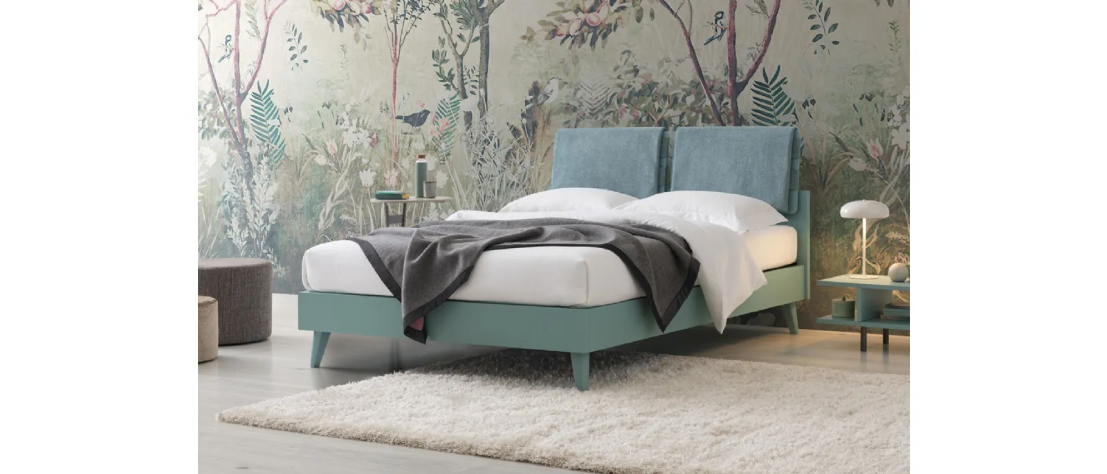 Letto in legno laccato Both di Oggioni