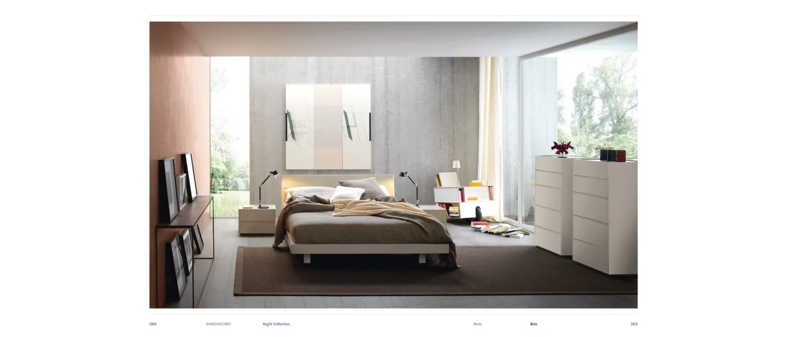 Letto in legno con testiera Brio di Sangiacomo