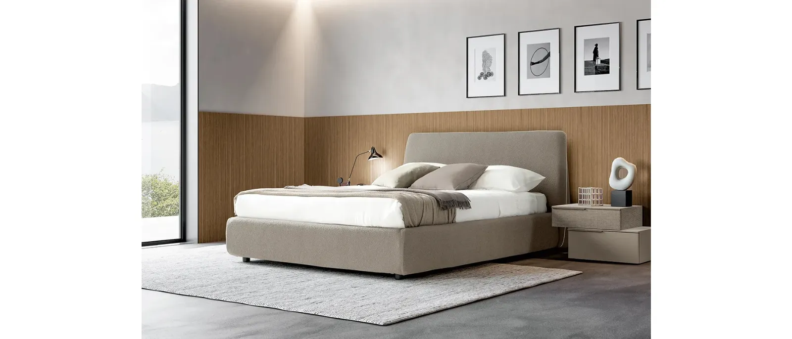 Letto matrimoniale con testiera e contenitore Chloe di Adok