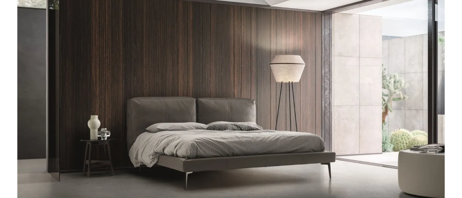 Letto matrimoniale in pelle Sound di Ditre Italia