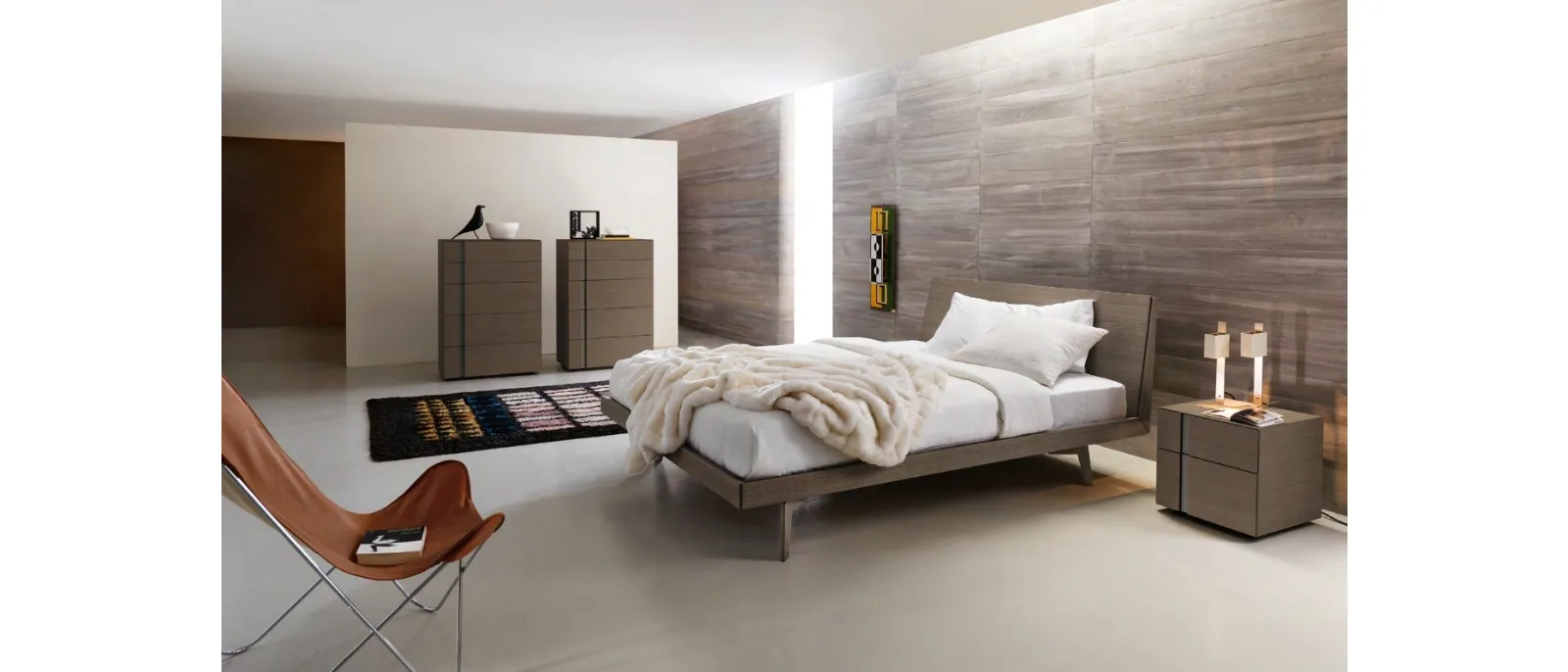 Letto Febo 1|0 in legno con testiera di Sangiacomo