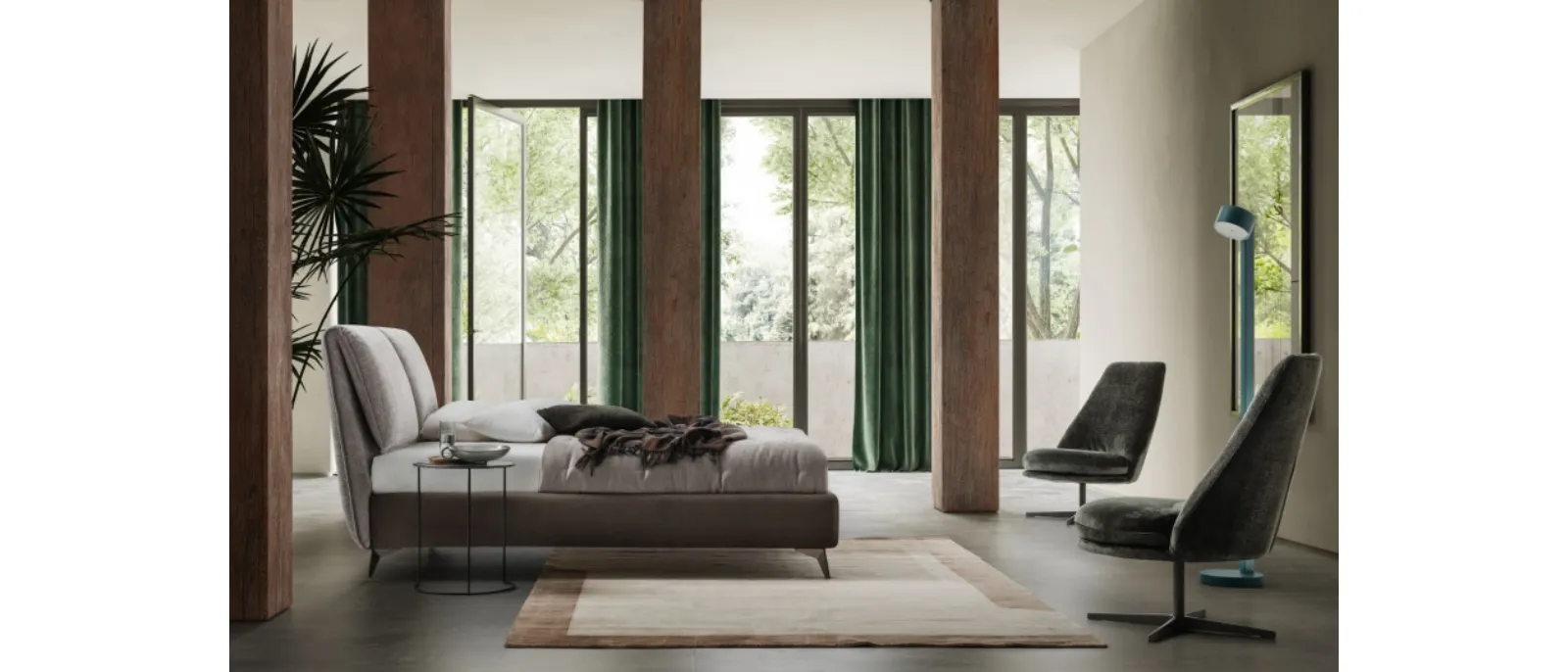 Letto Fold in tessuto imbottito di Le Comfort