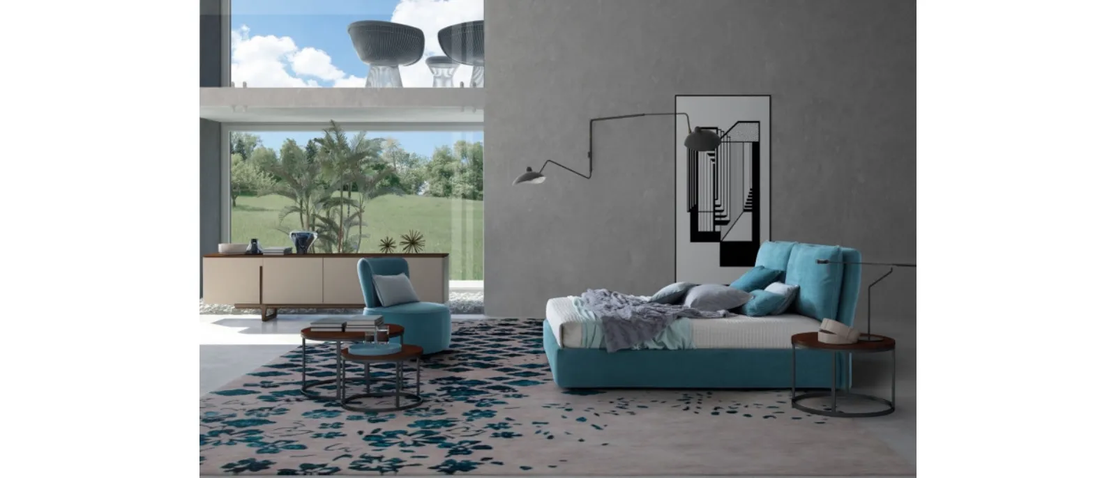 Letto in tessuto imbottito Fris di Le Comfort