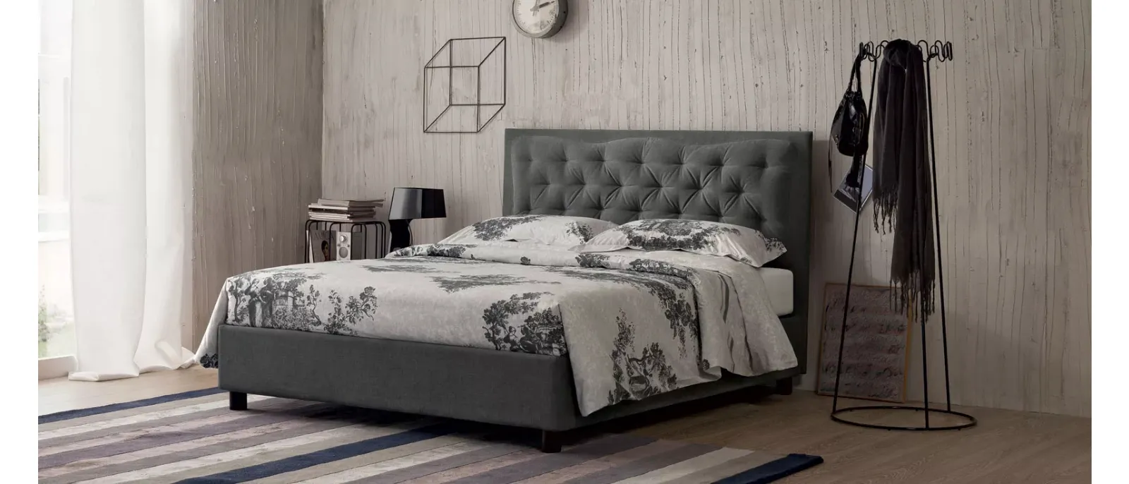 Letto in tessuto Lem di Oggioni