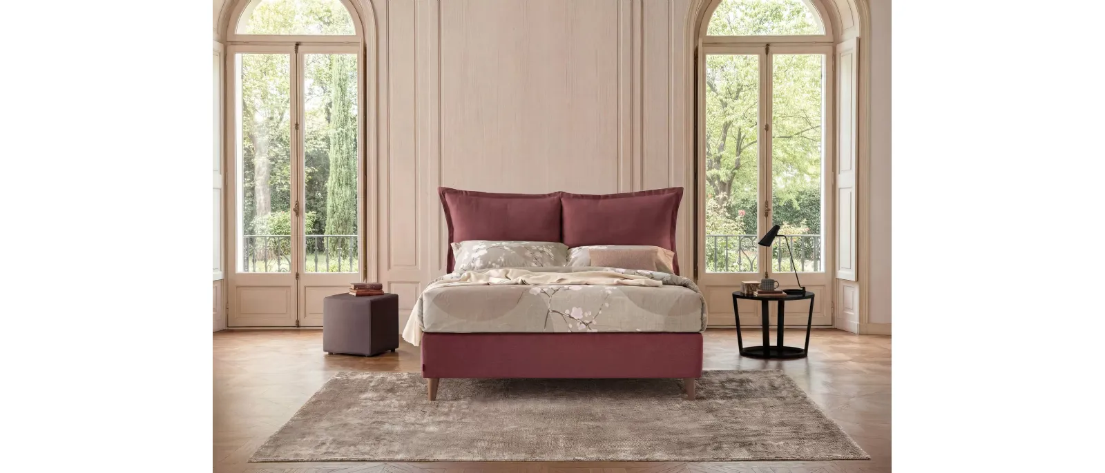 Letto matrimoniale Mariposa con contenitore di Oggioni