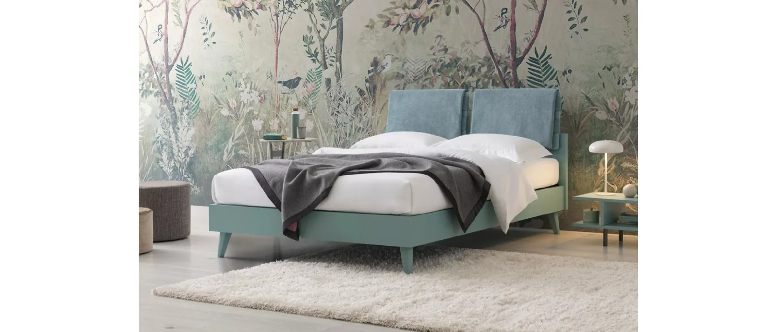 Letto in legno con contenitore Both di Oggioni