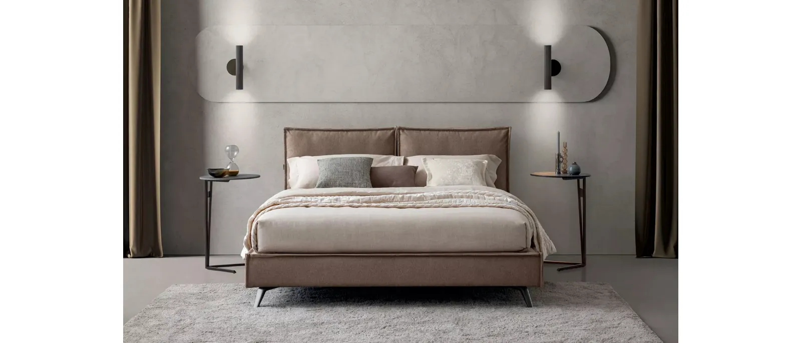 Letto in tessuto Metro di Oggioni