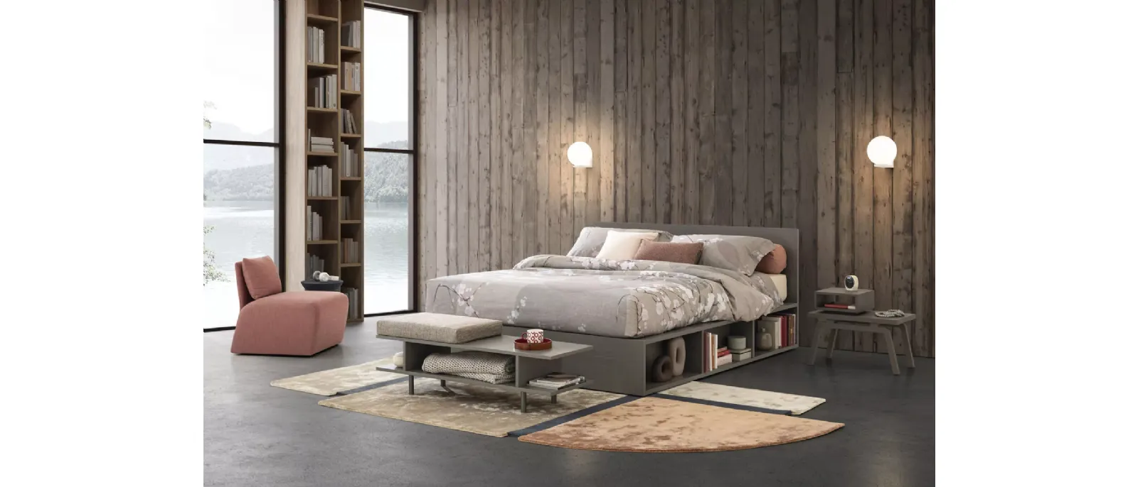 Letto in legno Pongo con box contenitore di Oggioni