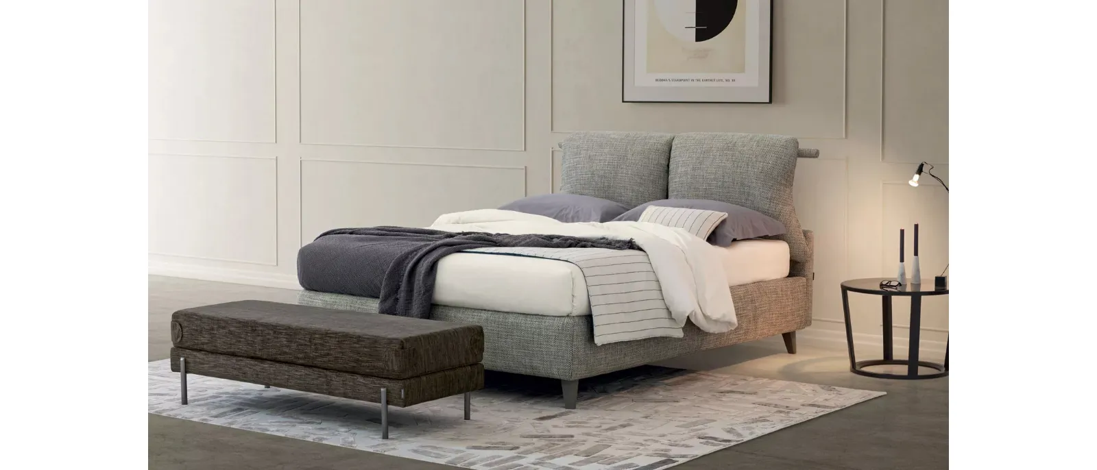 Letto in tessuto Pug con box contenitore di Oggioni