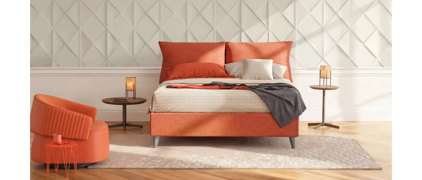 Letto Plissé con contenitore di Oggioni