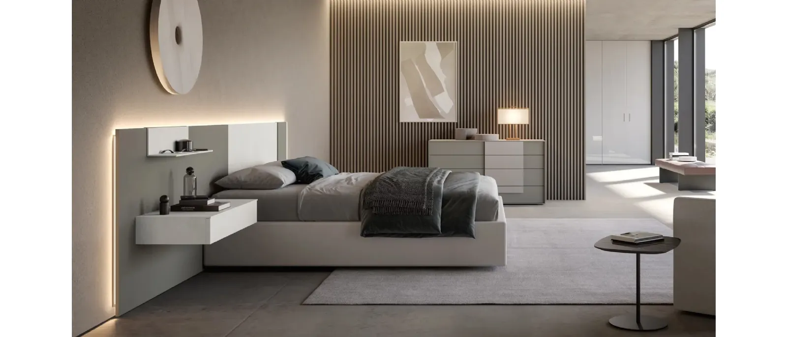 Letto matrimoniale con contenitore Side di Adok