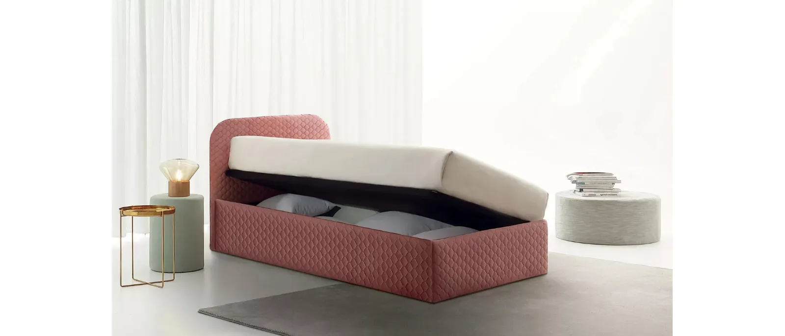 Letto Singolo con contenitore Golf 602A di Oggioni