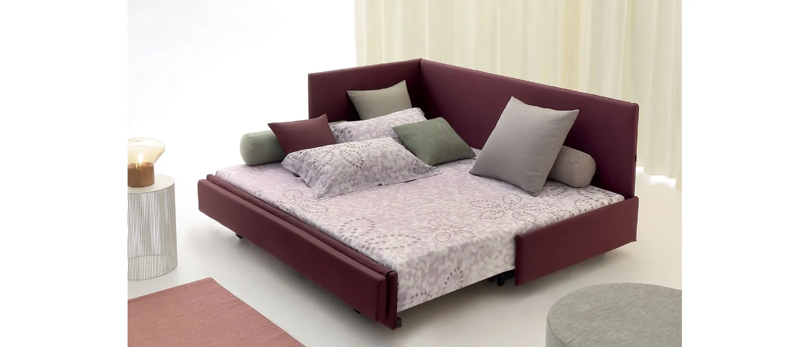 Daybed Golf 719 trasformabile in letto matrimoniale con meccanica a pettine di Oggioni