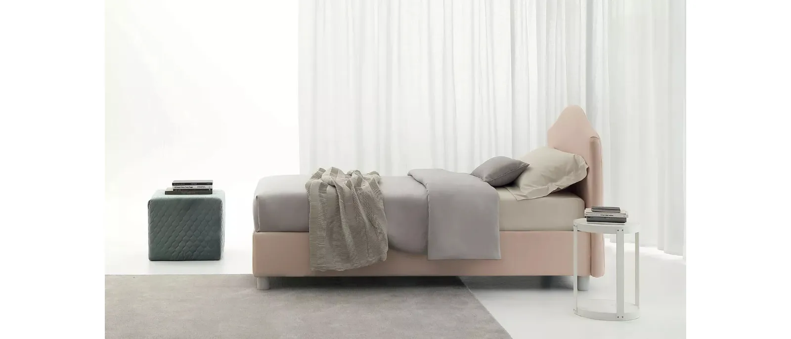 Letto singolo in tessuto Luxury di Oggioni