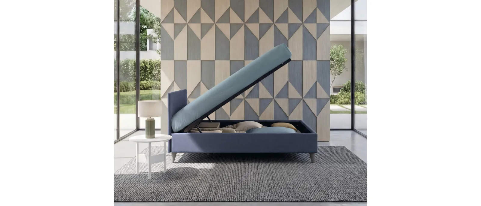 Letto singolo con contenitore Golf 203 di Oggioni