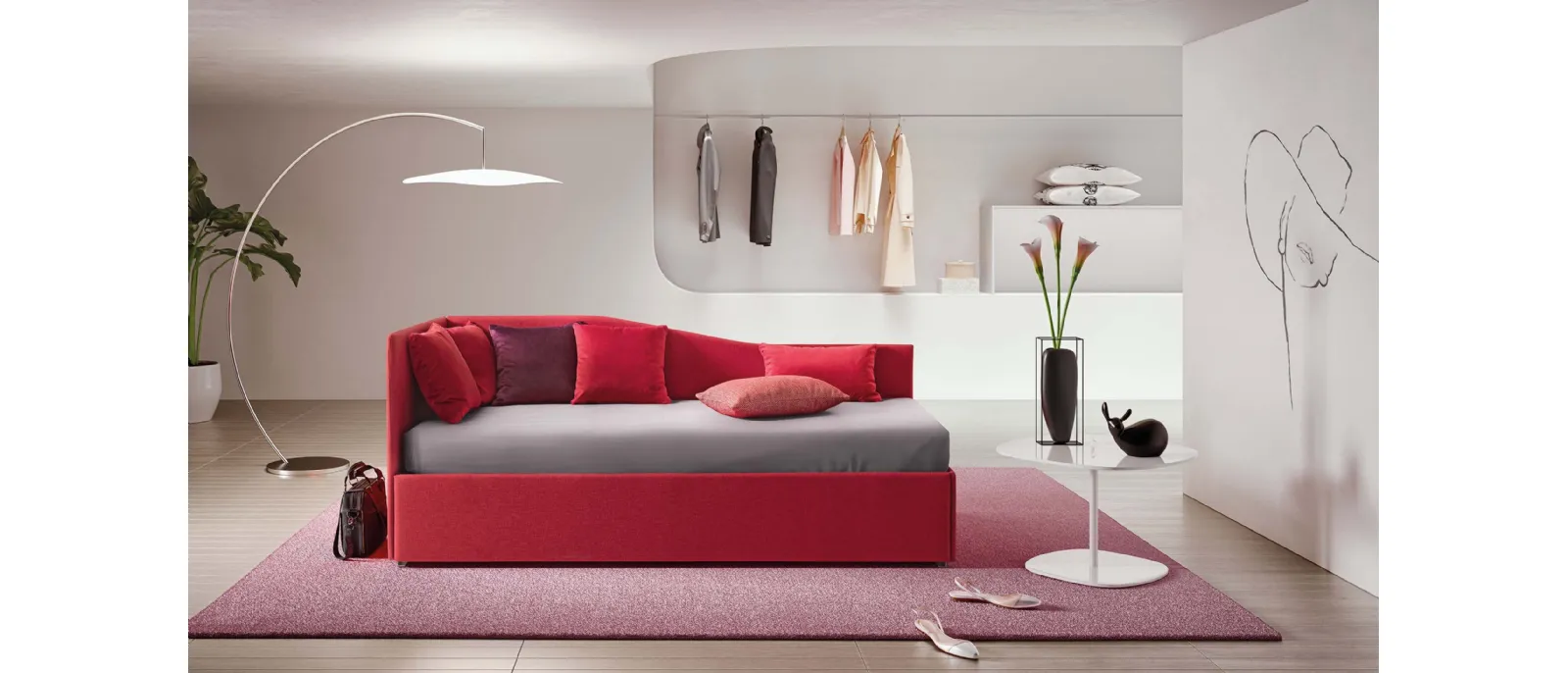 Letto singolo con letto estraibile Solanum di Le Comfort