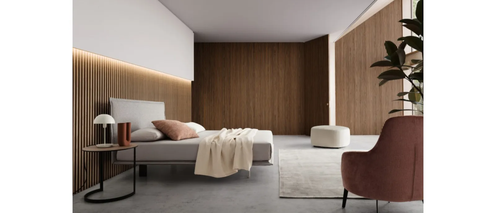 Letto con testiera in tessuto Vasco di Le Comfort