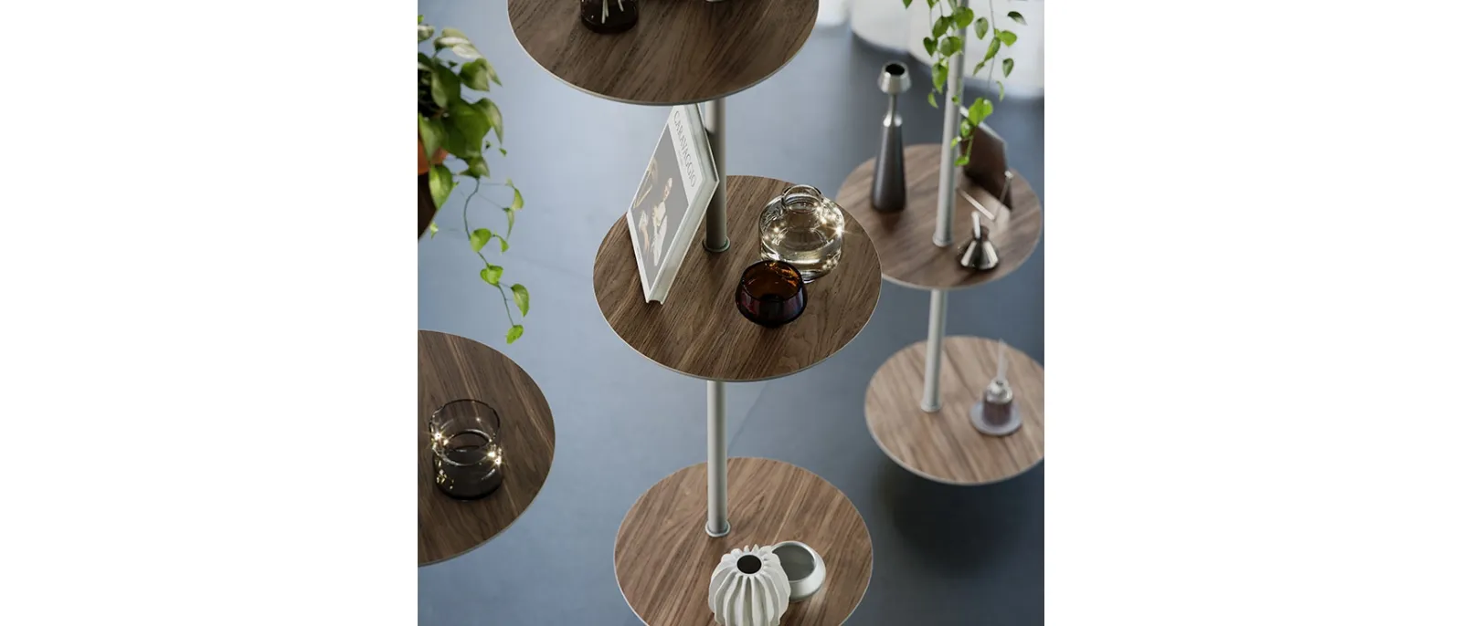Libreria freestanding Address in acciaio e legno di Cattelan Italia