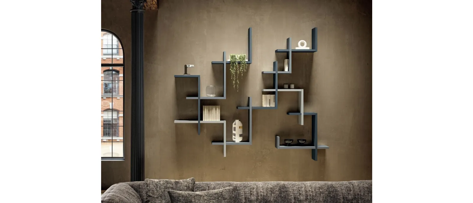 Libreria di design sospesa LagoLinea di Lago